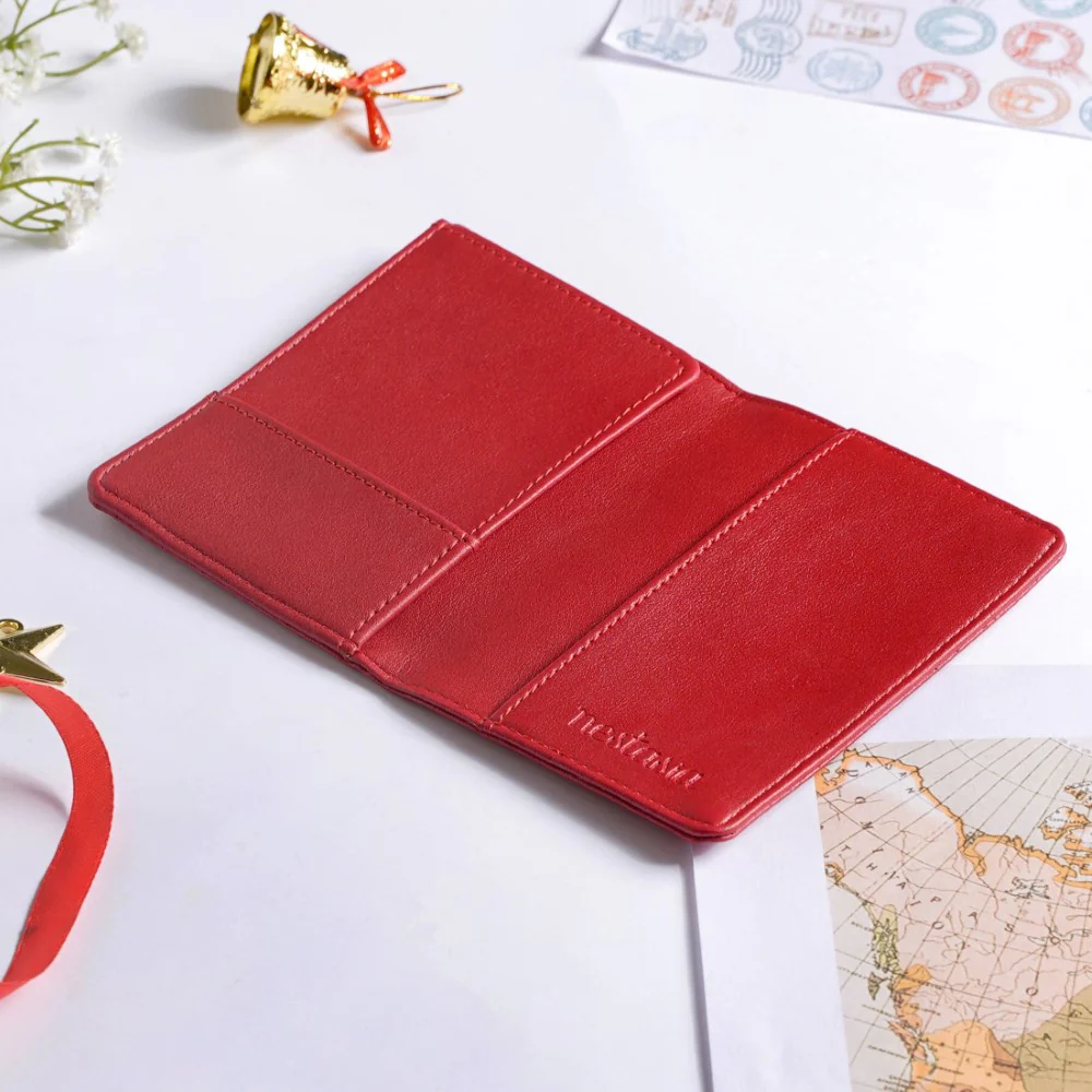 Snowflake Embroidered Passport Cover Red - Image 9