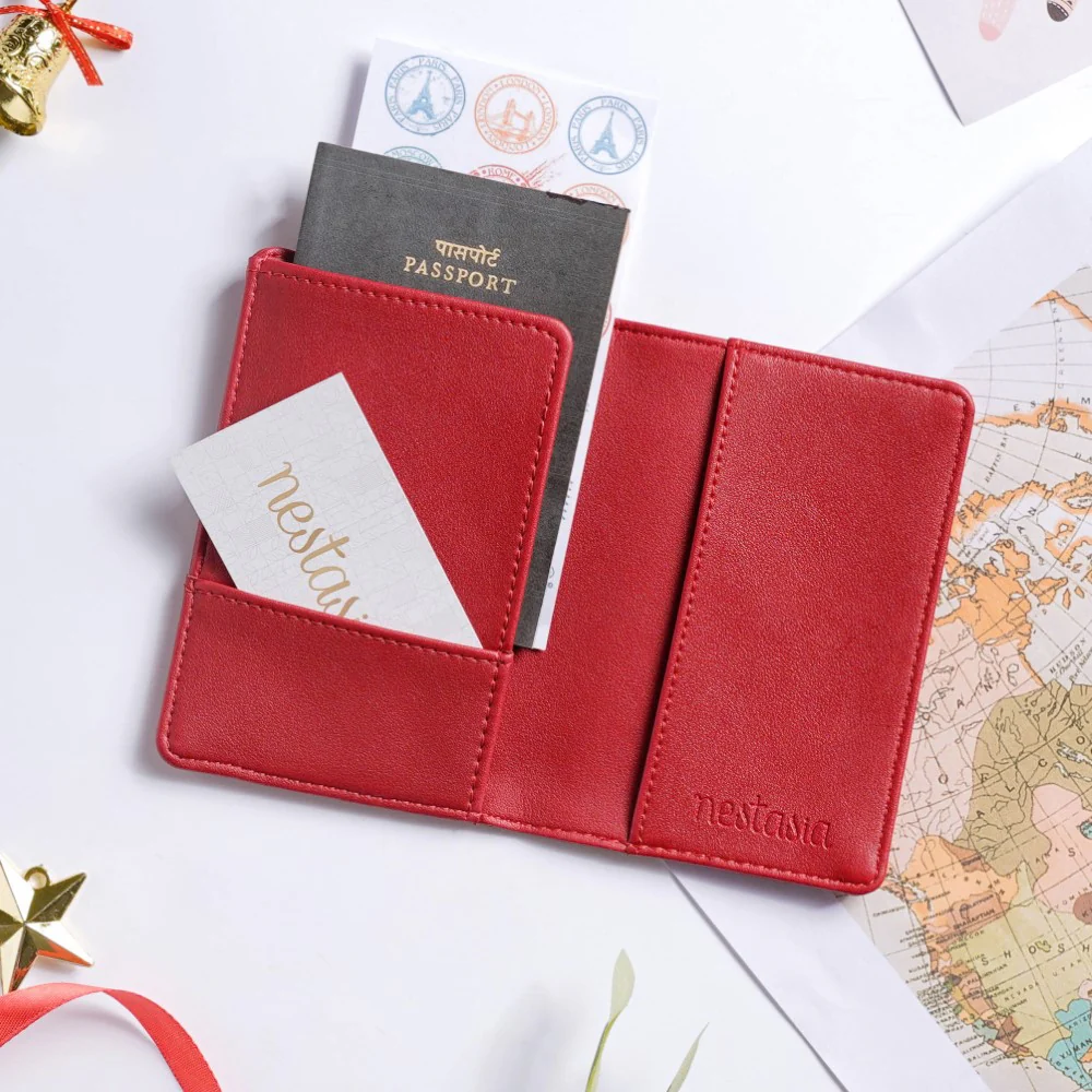 Snowman Embroidered Passport Cover Red - Image 6