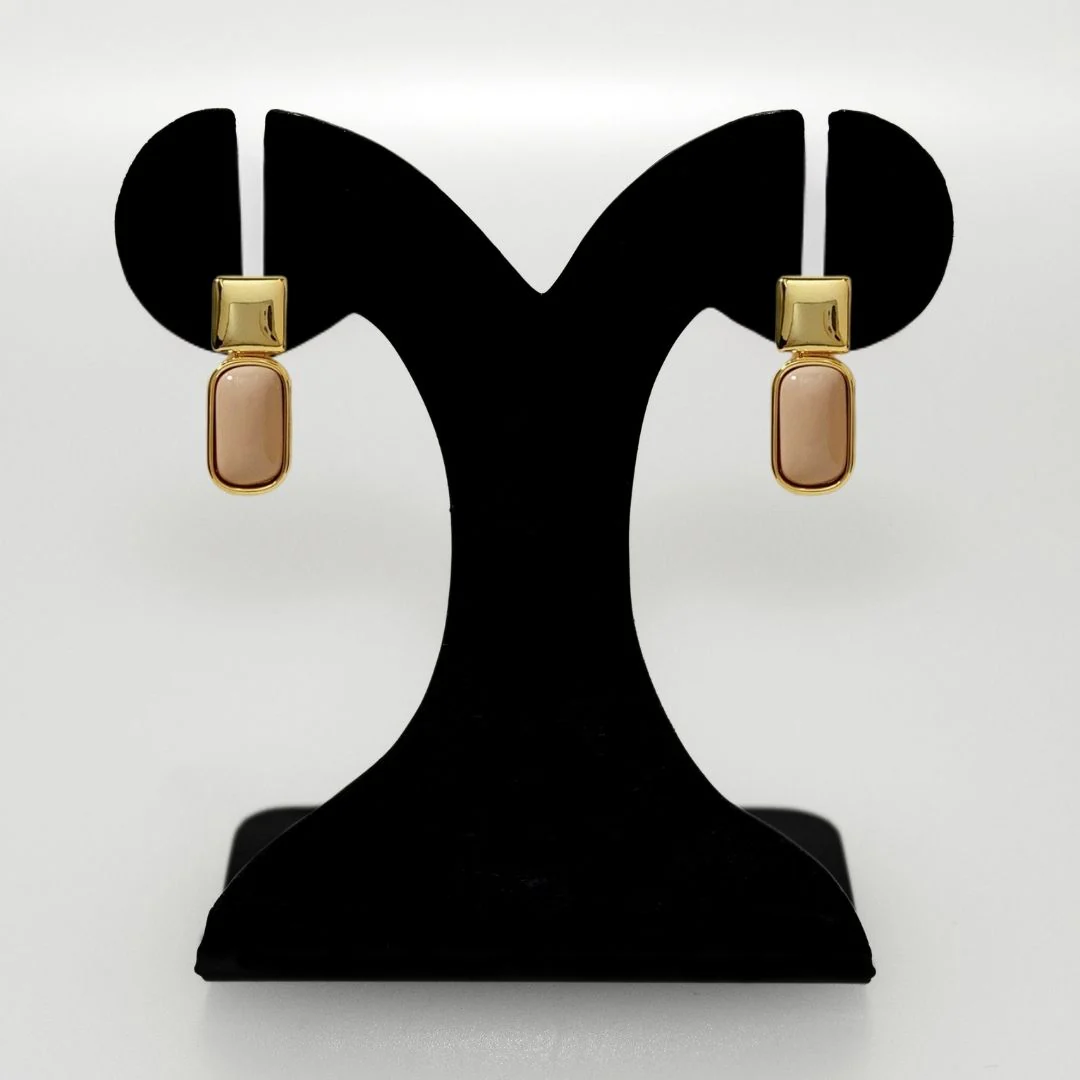 Soft Beige And Gold Earrings - Image 6