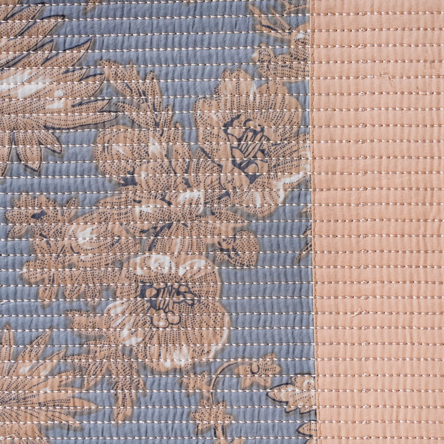 Soft Florals Light Blue Cotton Bedcover 254x233cm - Image 5