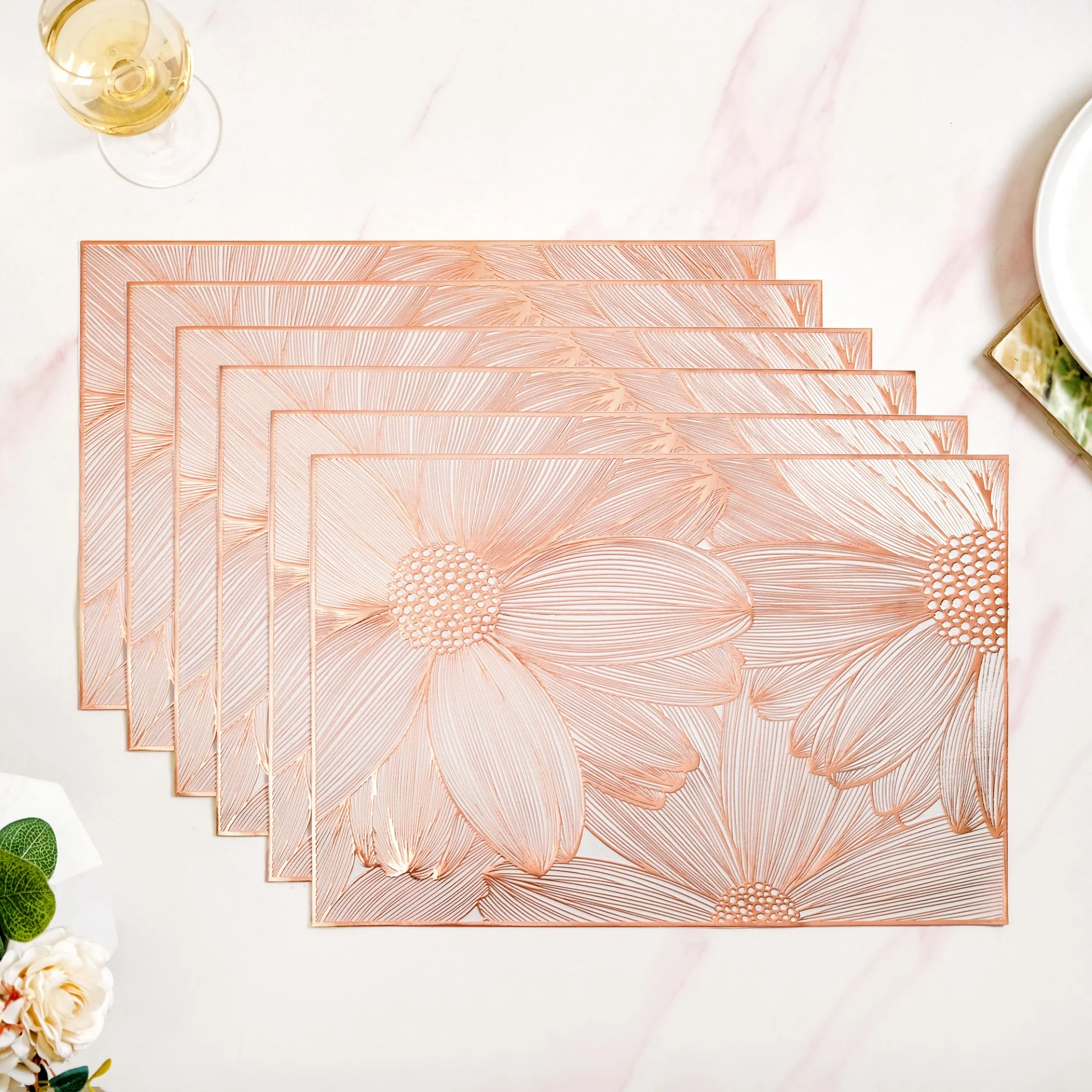 Soft Girl Rose Gold Table Mat Set Of 6 - Image 7