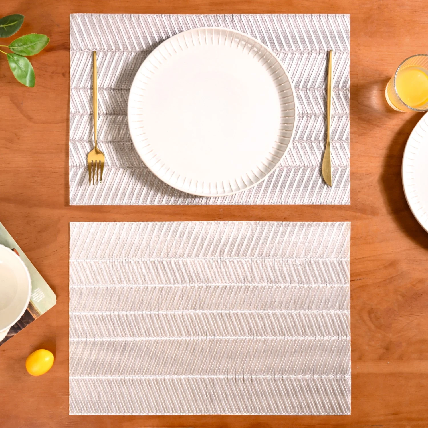 Soft Silver Dinner Table Mats Set Of 6 - Image 6