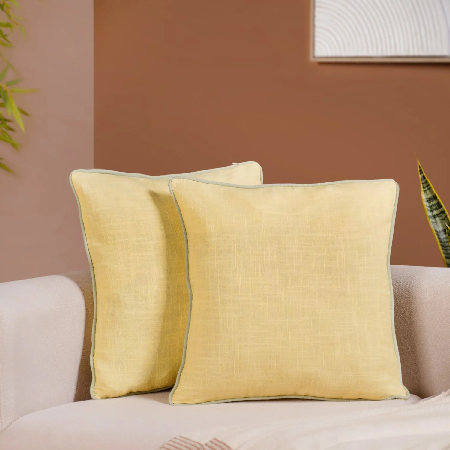 Soft Sunshine Cotton Cushion Covers Set Of 2 - Image 7
