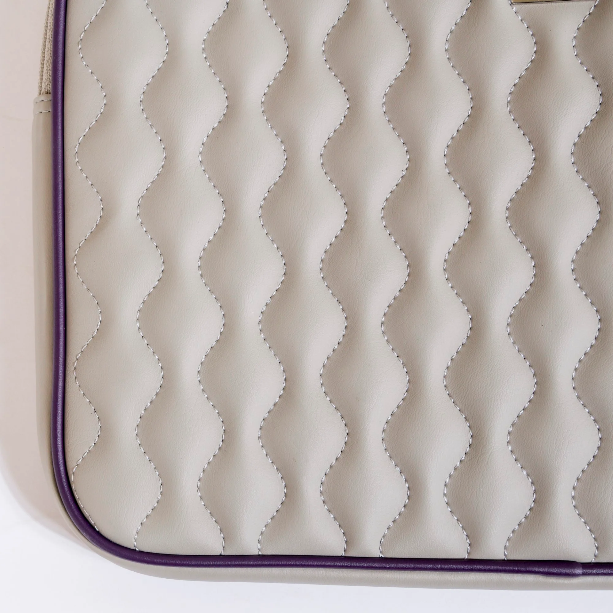 Soft Vegan Leather Laptop Sleeve Grey - Image 10