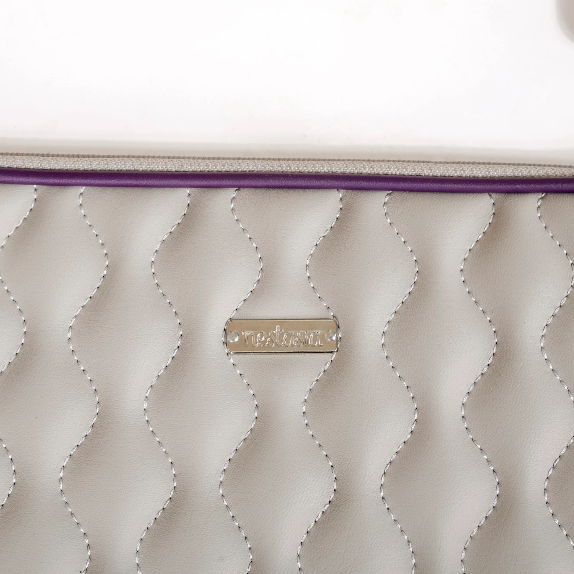 Soft Vegan Leather Laptop Sleeve Grey - Image 16