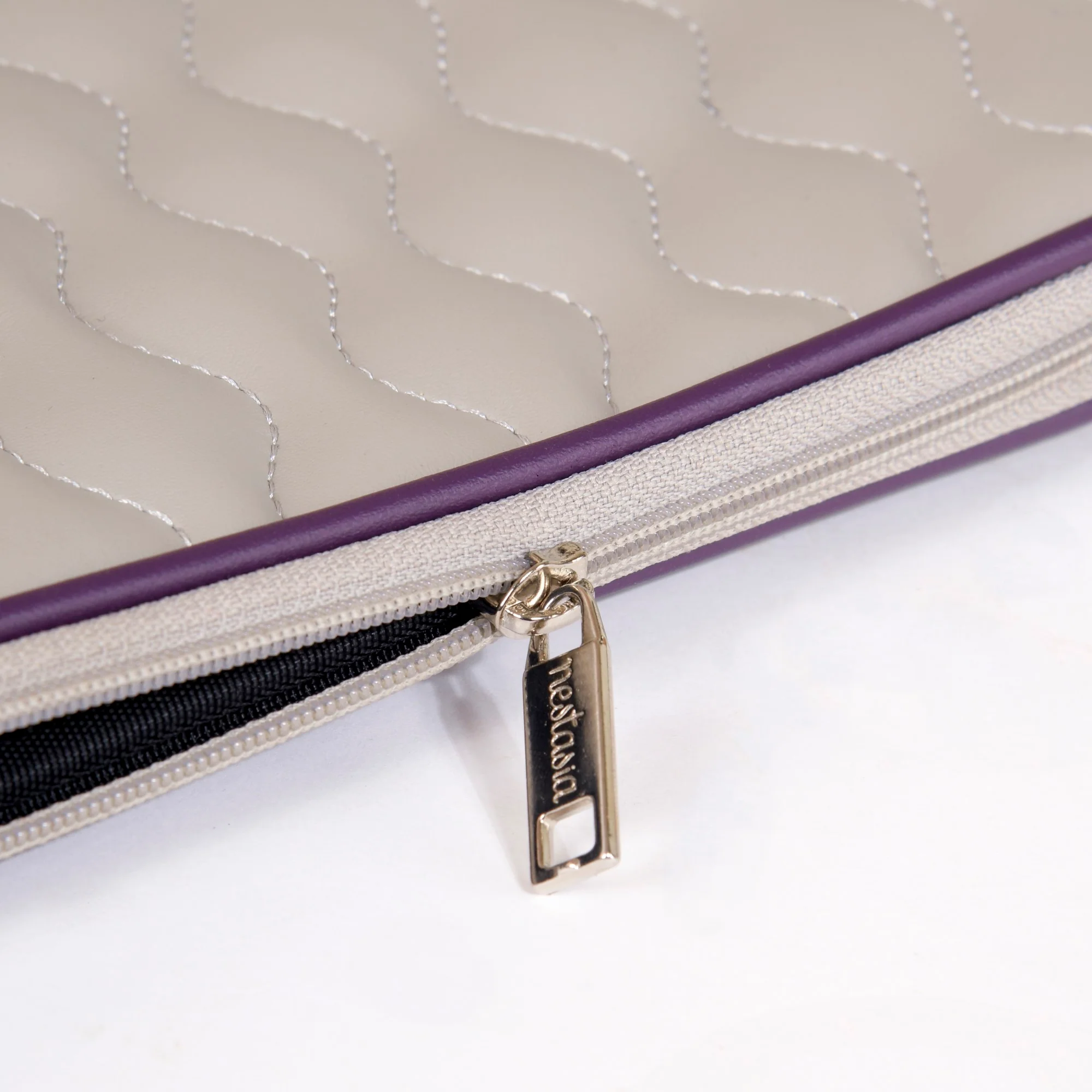 Soft Vegan Leather Laptop Sleeve Grey - Image 18