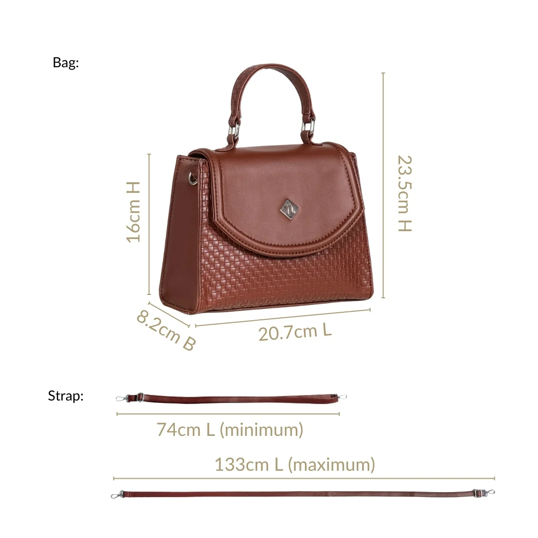 Soi Brown Handbag With Sling Strap - Image 4