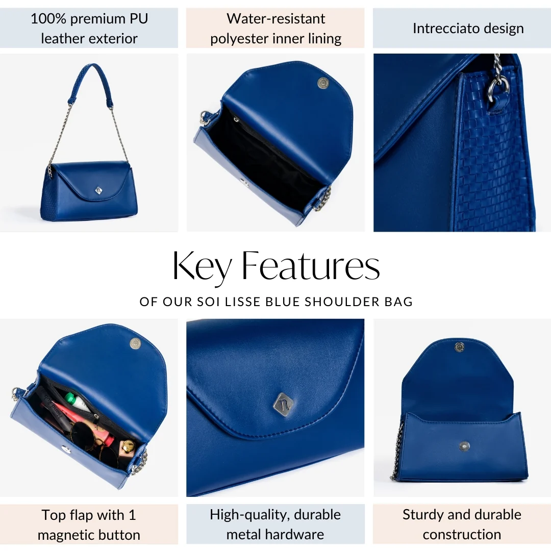 Soi Lisse Blue Shoulder Bag - Image 5
