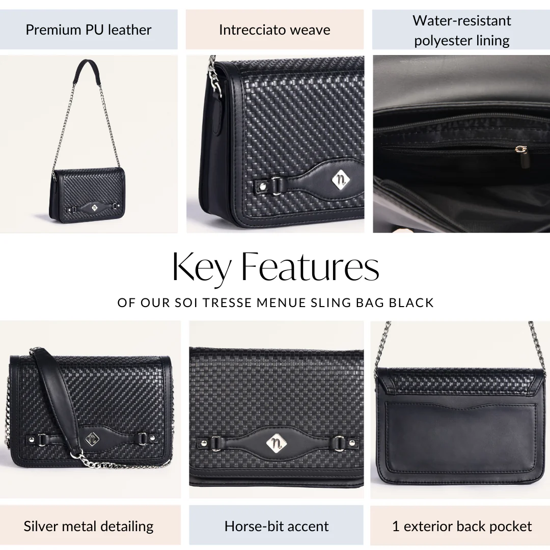 Soi Tresse Menue Sling Bag Black - Image 6
