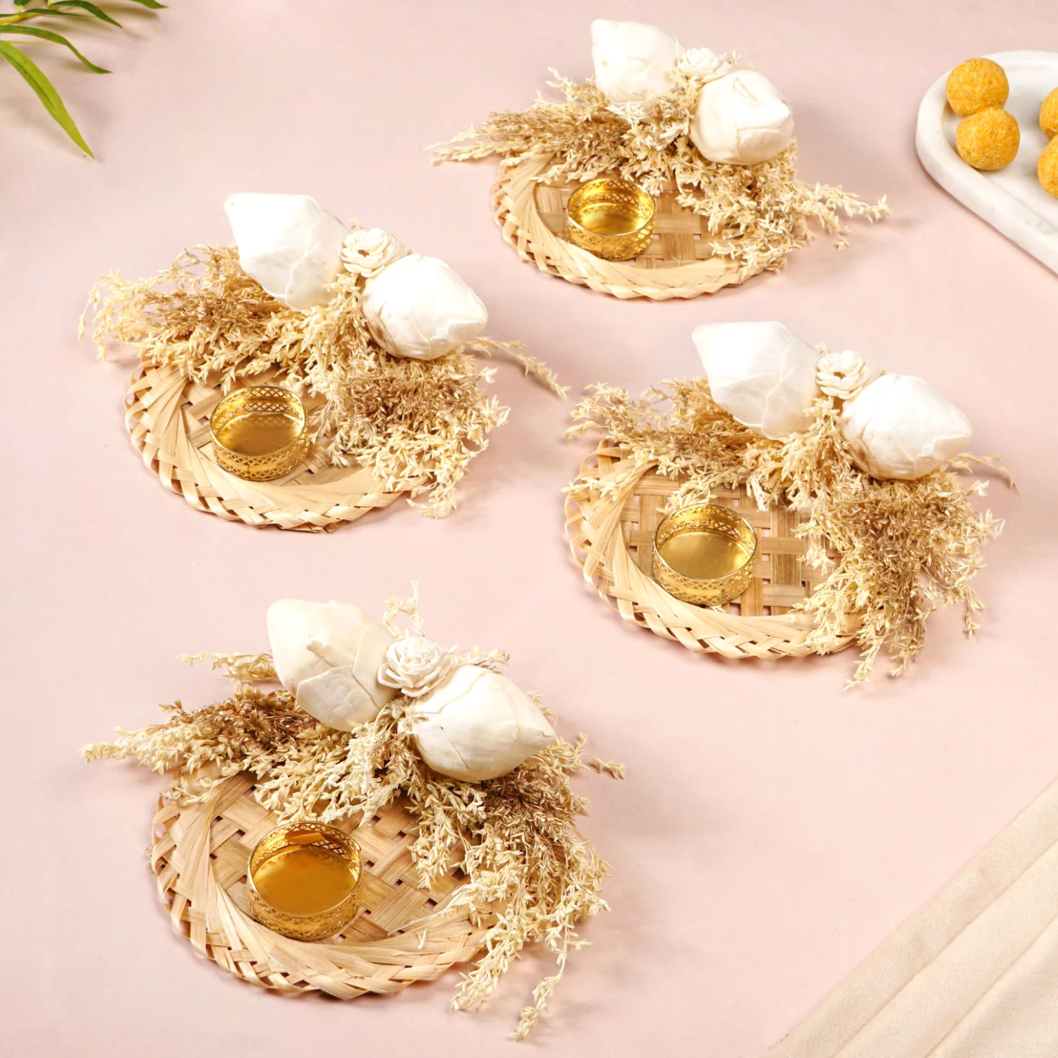 Sola Flowers Tea Light Holder White Set Of 4 - Image 7