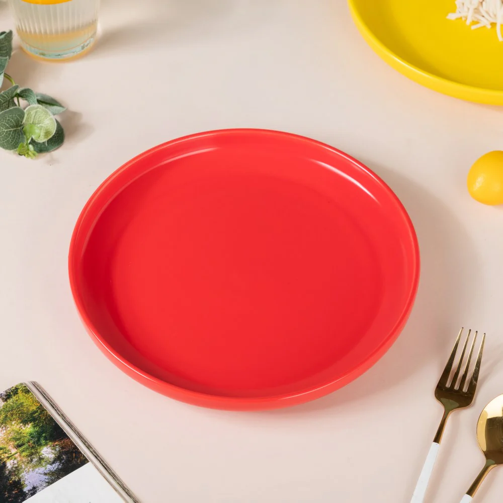 Solid Colored Dinner Plate Red - Image 4