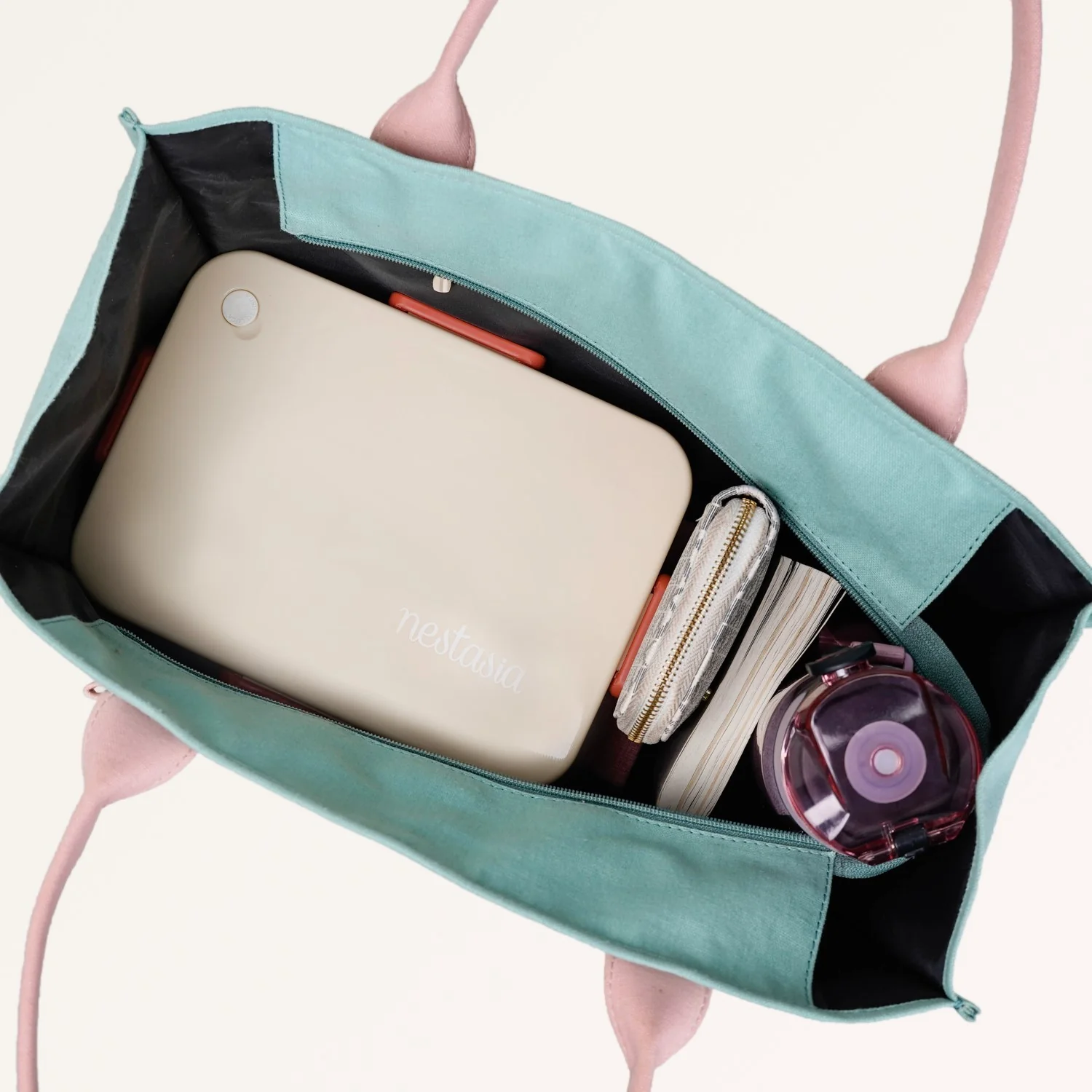 Sorella Mint Canvas Tote Bag With Coin Pouch - Image 7