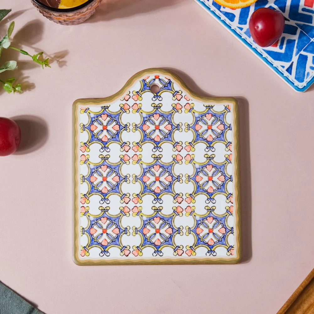 Spanish Art Ceramic Trivet Blue And White 7 Inch - Image 3
