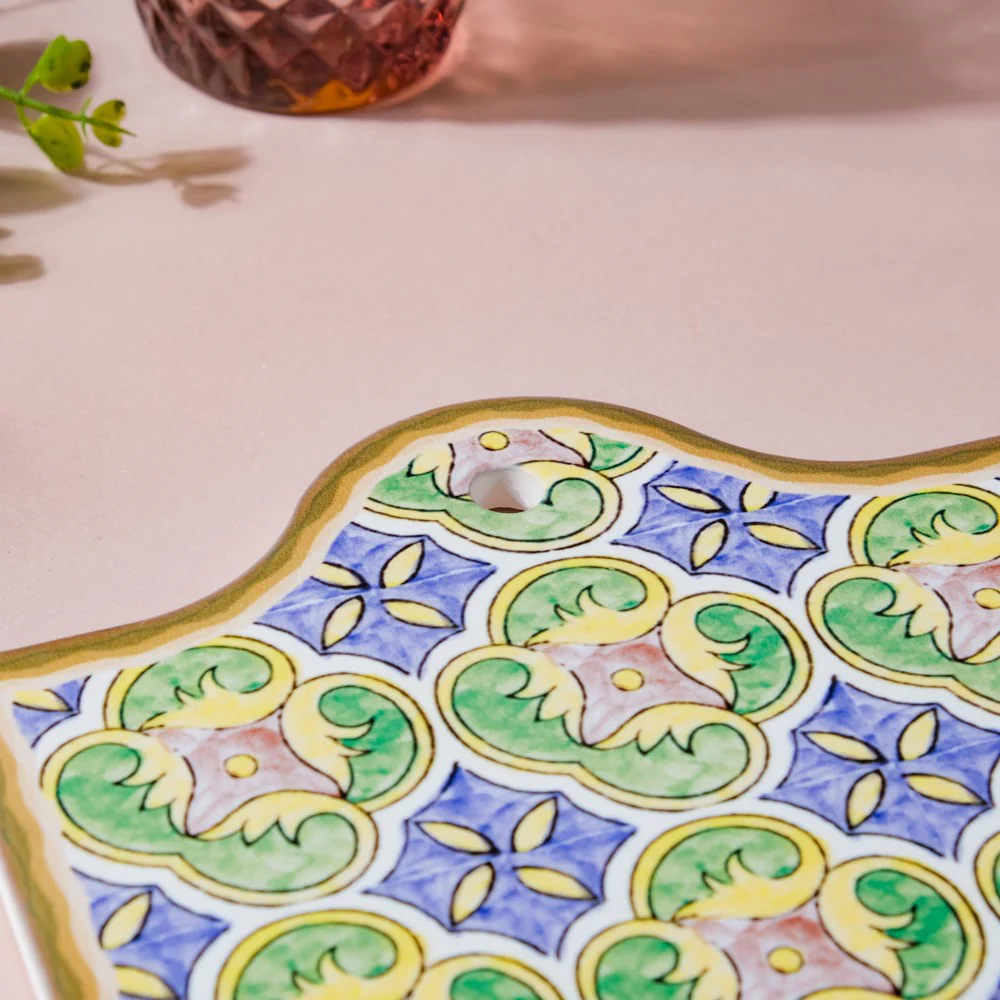 Spanish Hand Painted Pattern Ceramic Platter 7 Inch - Image 6