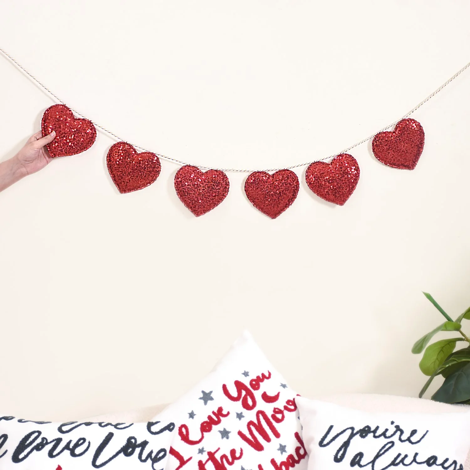 Sparkle Hearts Bunting For Home Decoration 78 Inch - Image 2