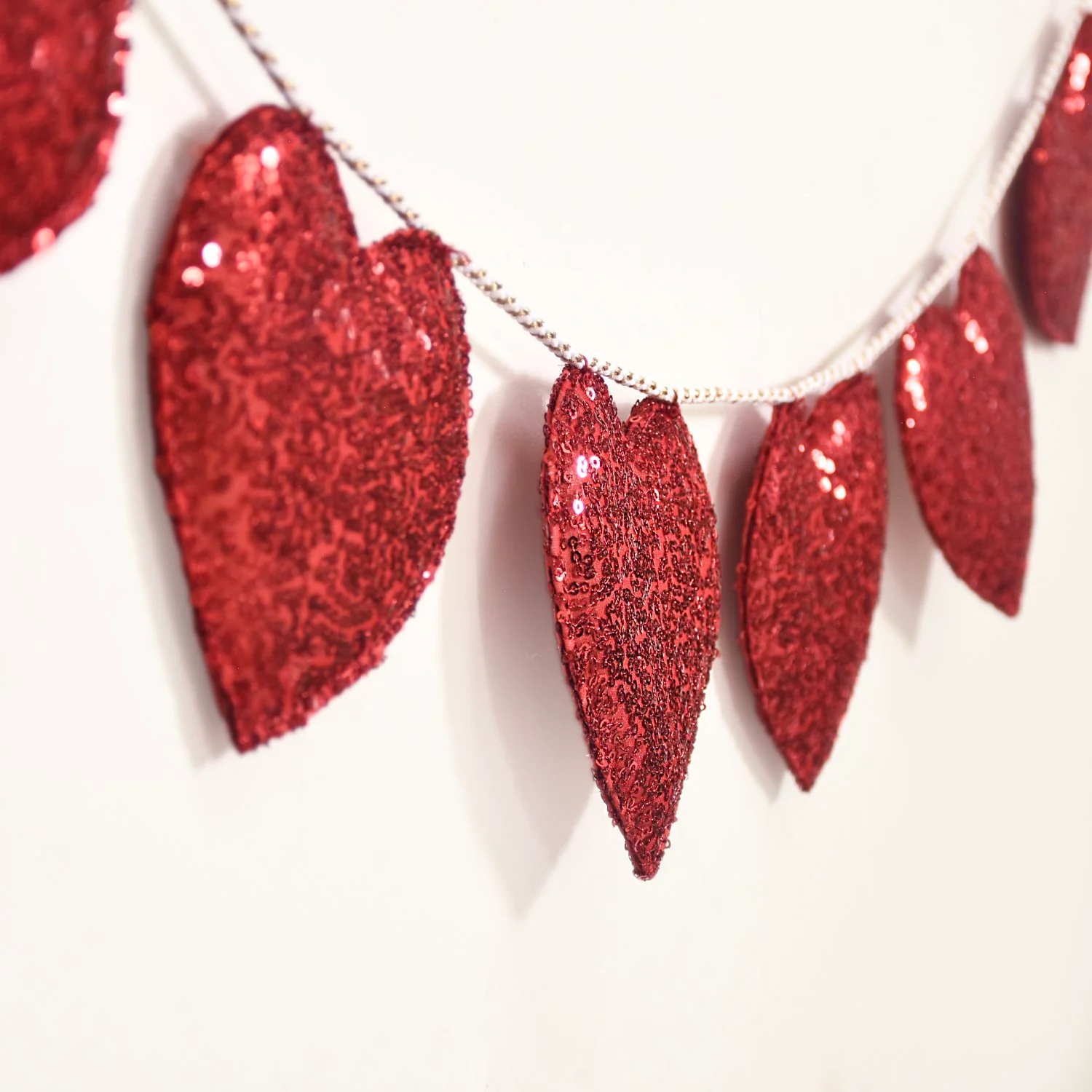 Sparkle Hearts Bunting For Home Decoration 78 Inch - Image 3