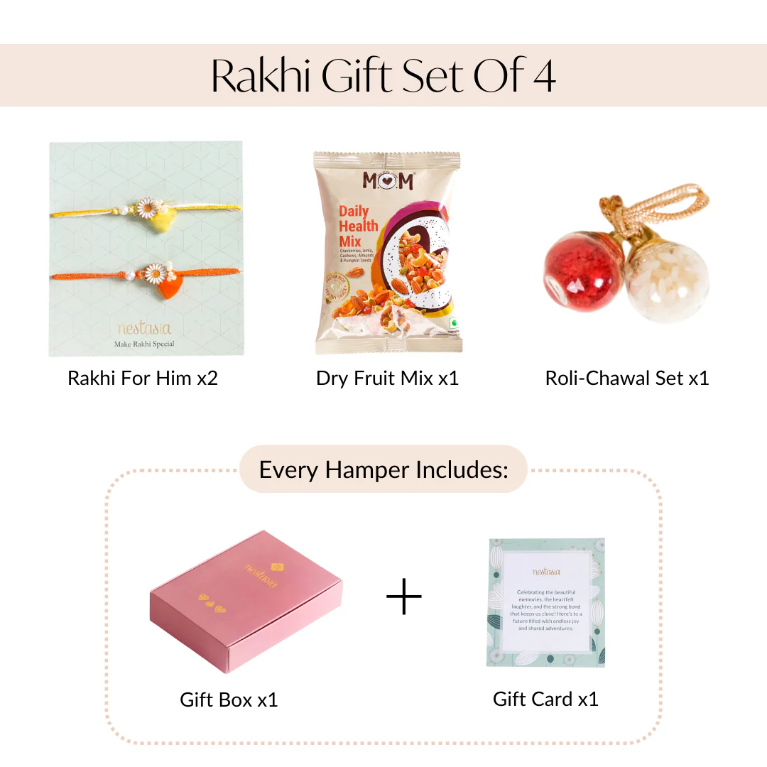 Special Festive Rakhi Gift Hamper Set Of 4 With Box And Card - Image 6