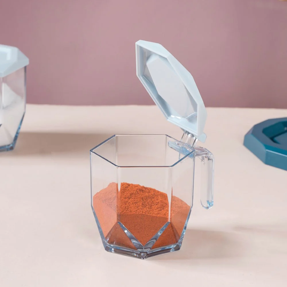 Spice Containers With Spoons Set Of 3 Blue - Image 9