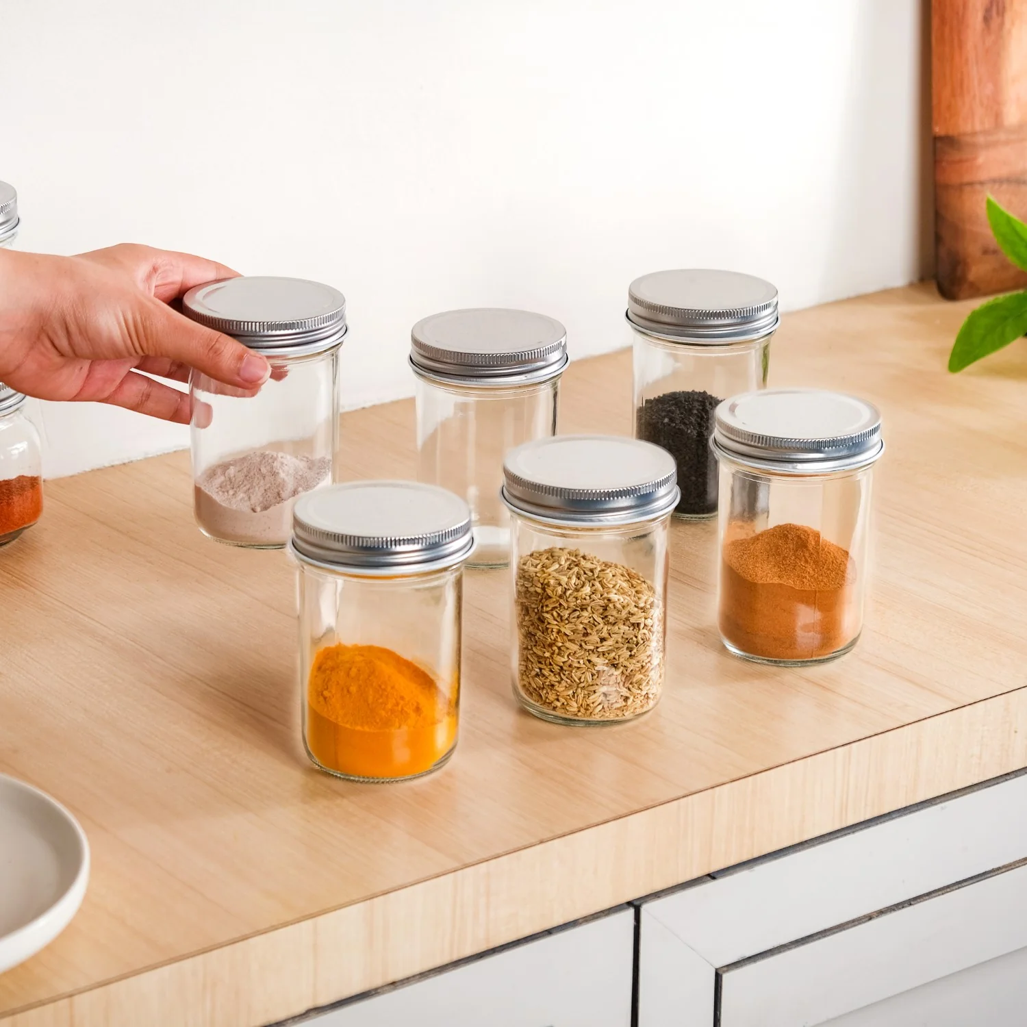 Spice Jars With Lid For Kitchen Set Of 6 250ml - Image 3