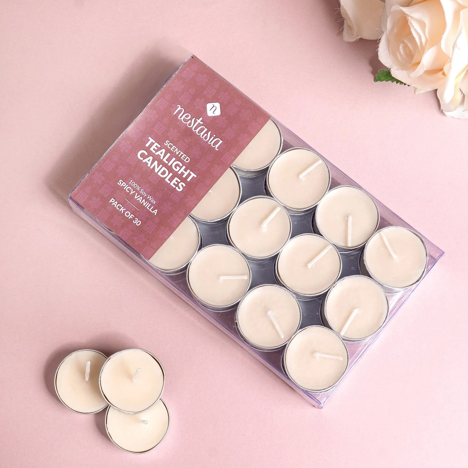 Spicy Vanilla Aroma Candles Set Of 30 - Image 2