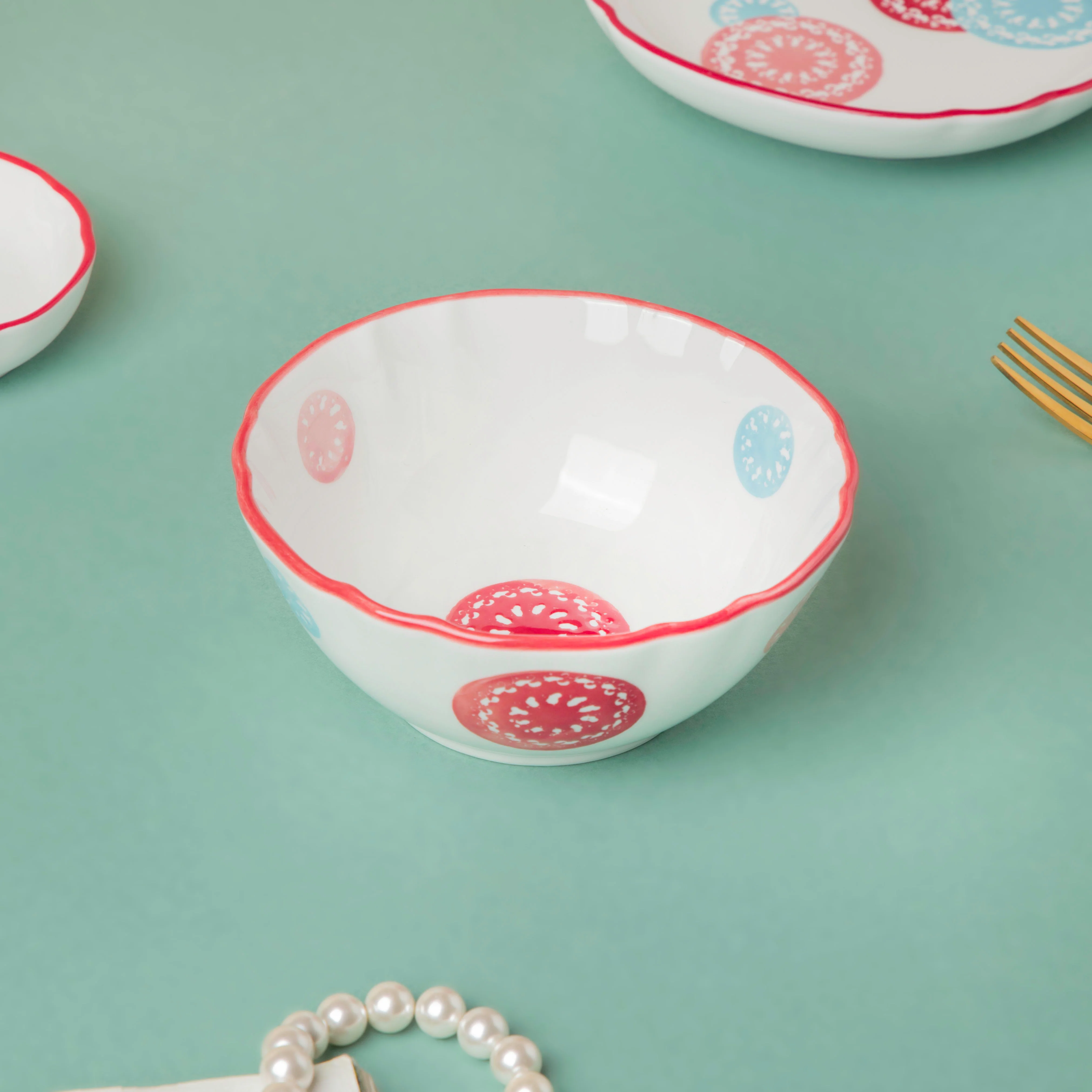 Spiral Candy White Soup Bowl