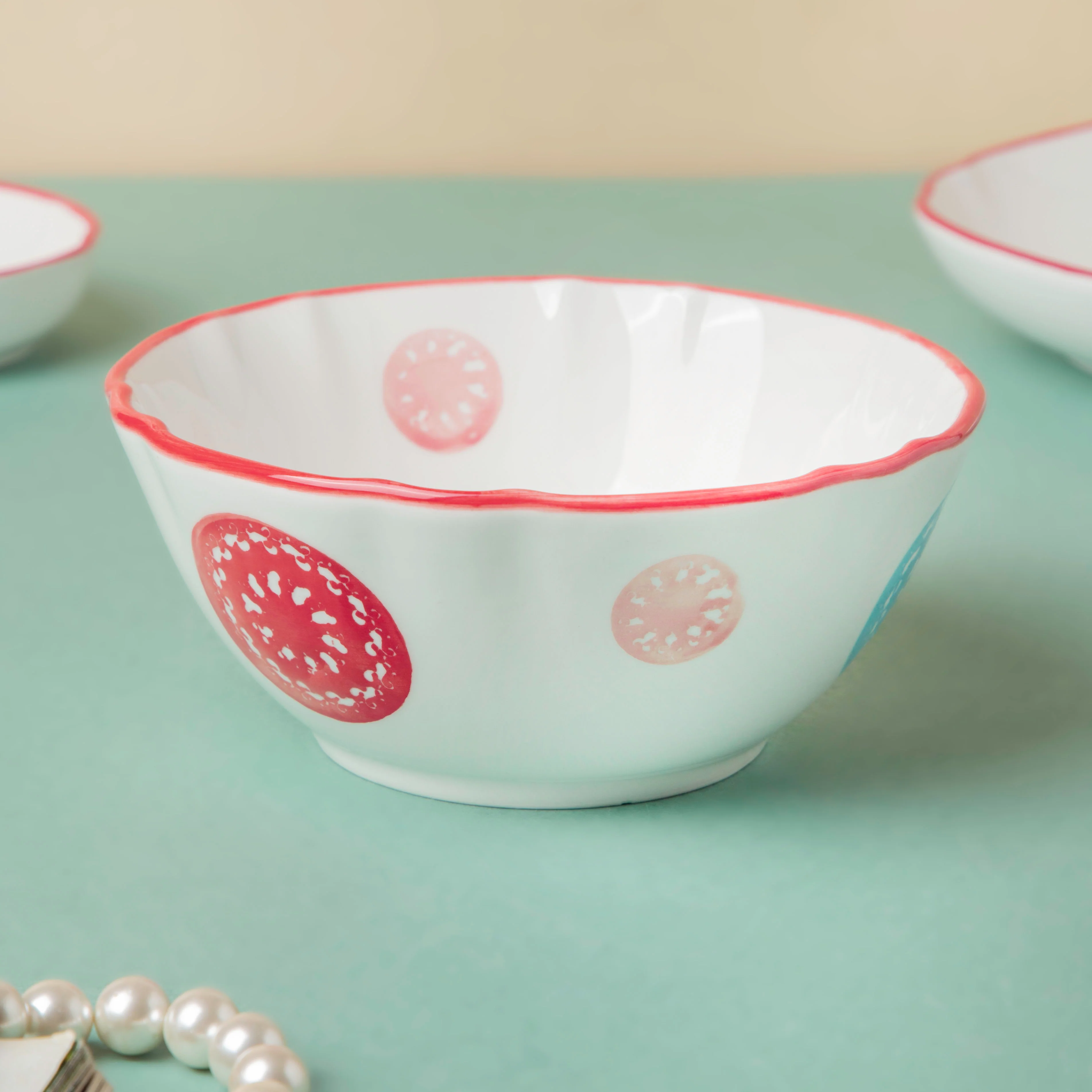 Spiral Candy White Soup Bowl - Image 4