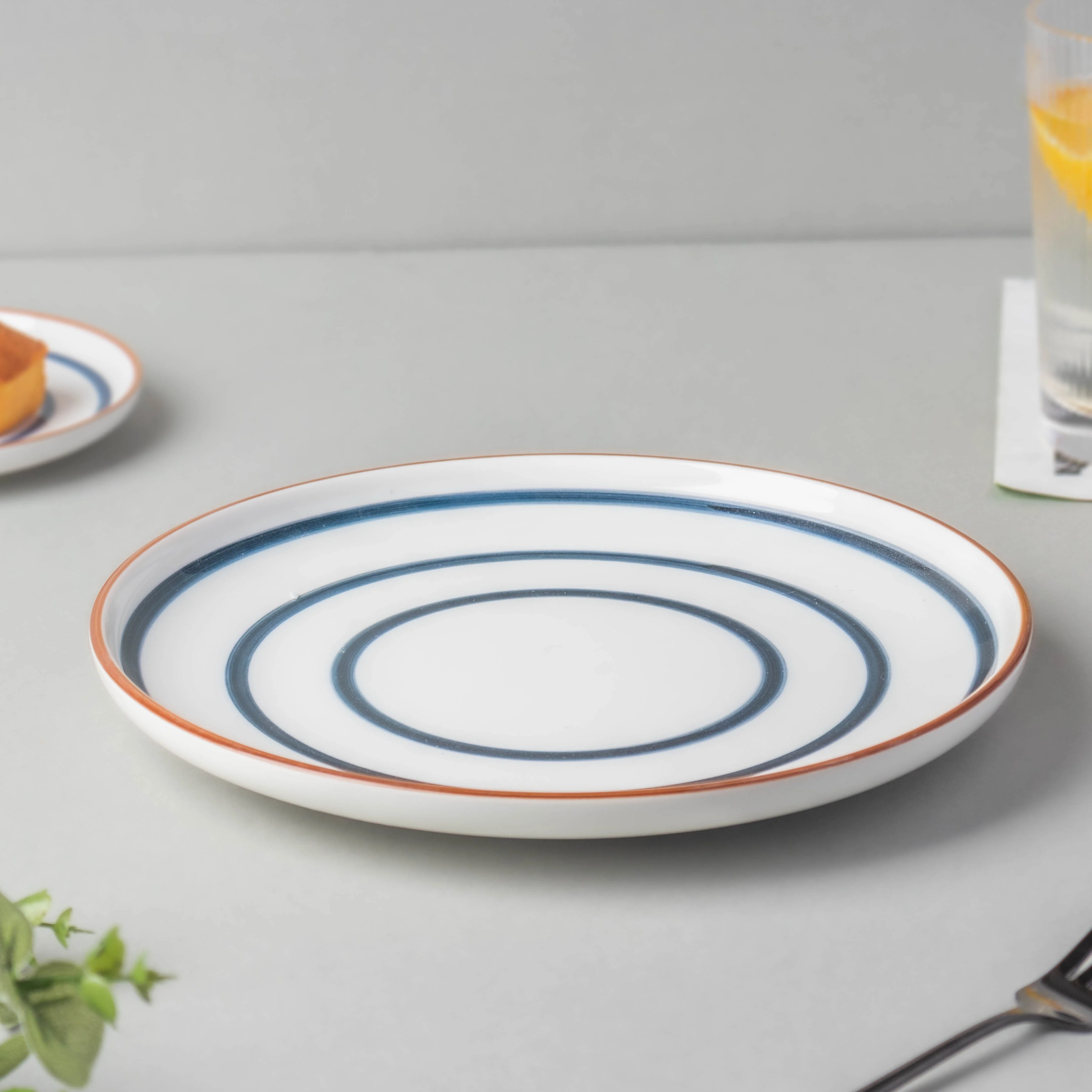 Spiral Dinner Plate Blue 10 Inch