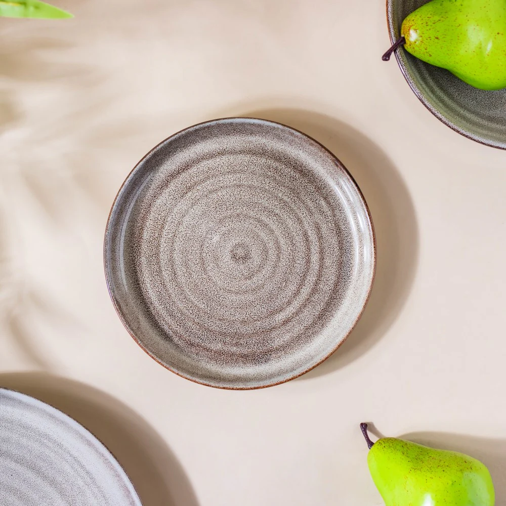 Spiral Handcrafted Plate For Snacks Grey 7 Inch - Image 5