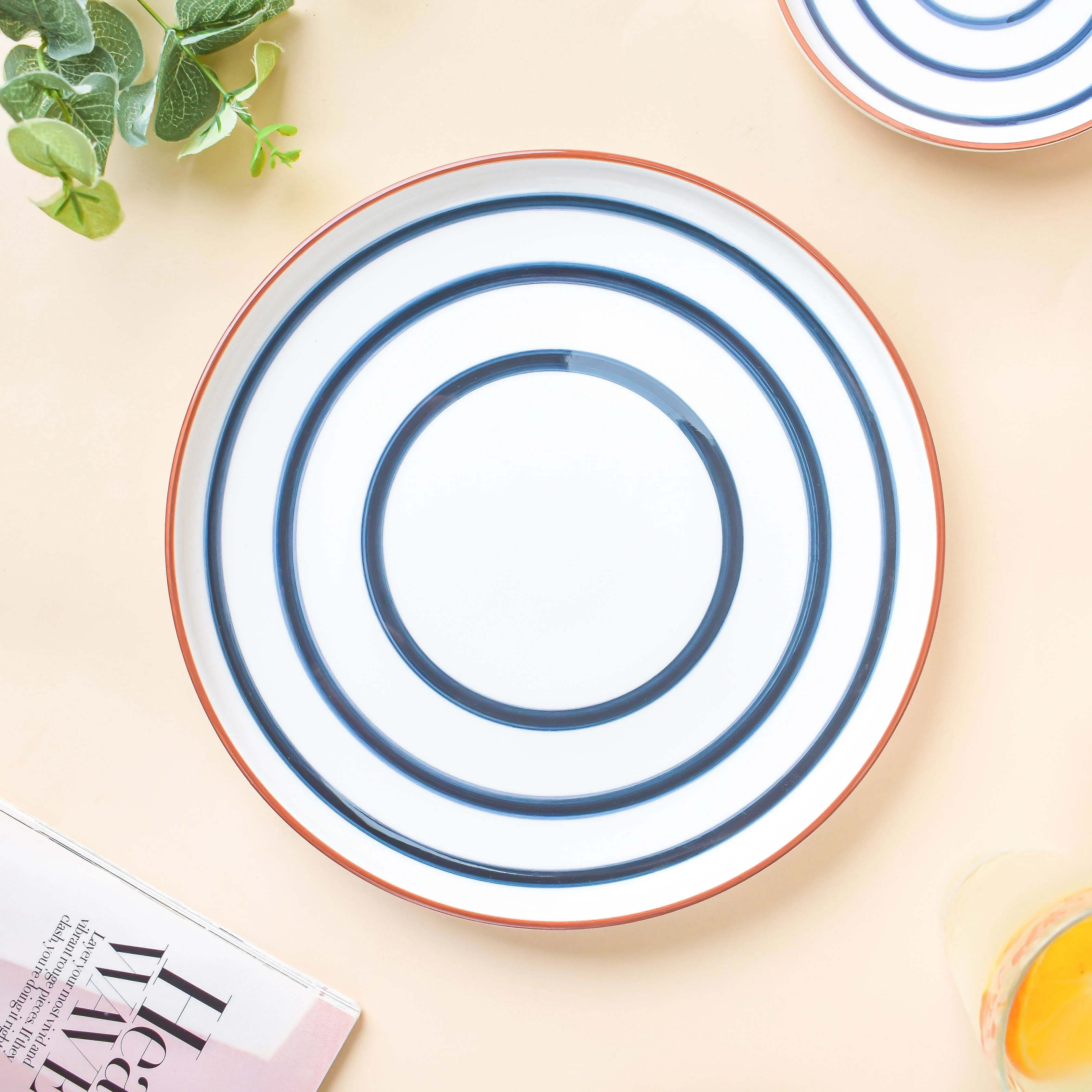 Spiral Red And Blue 22 Piece Dinner Set For 6 - Image 8