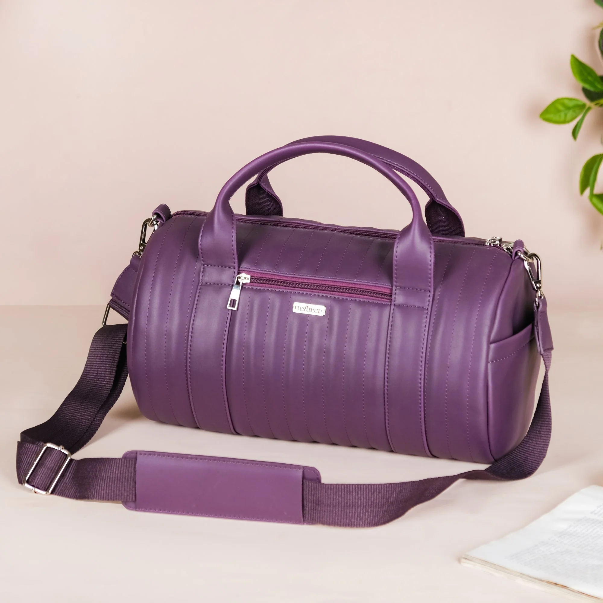 Sporty Duffel Bag Purple Small 14x7 Inch - Image 14
