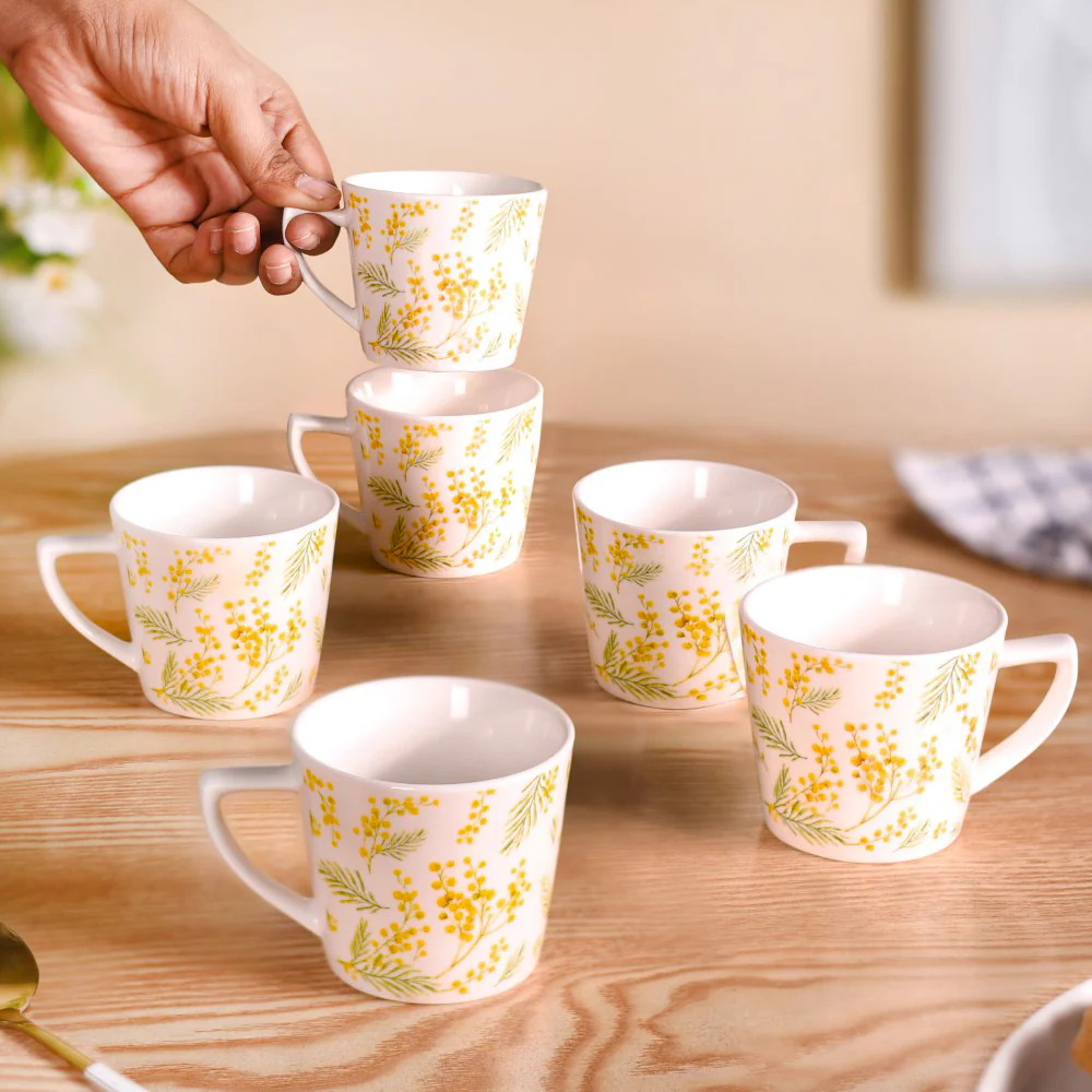Spring Awakening Ceramic Tea Cup Set of 6 150ml - Image 3