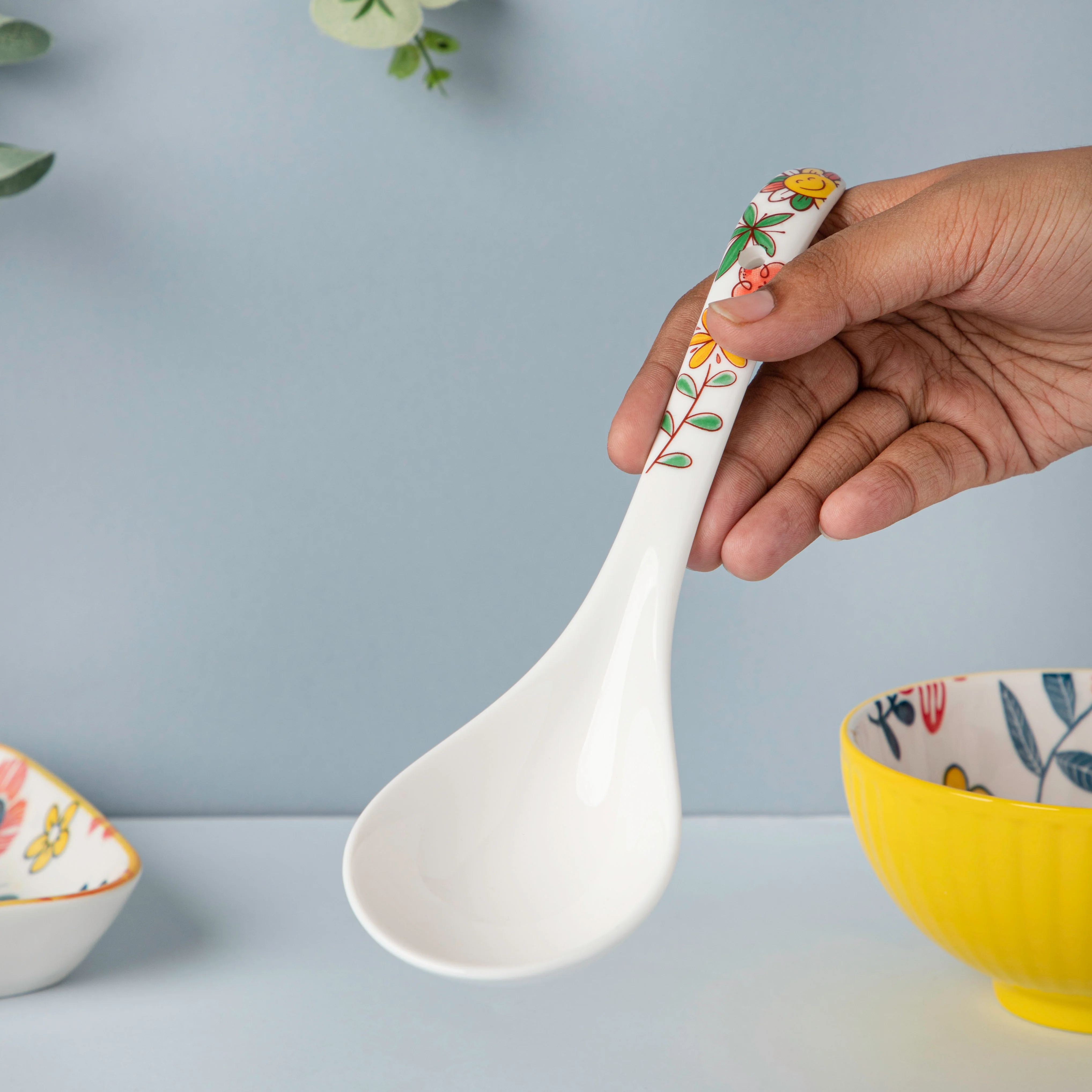 Spring Floral Ceramic Serving Spoon - Image 2