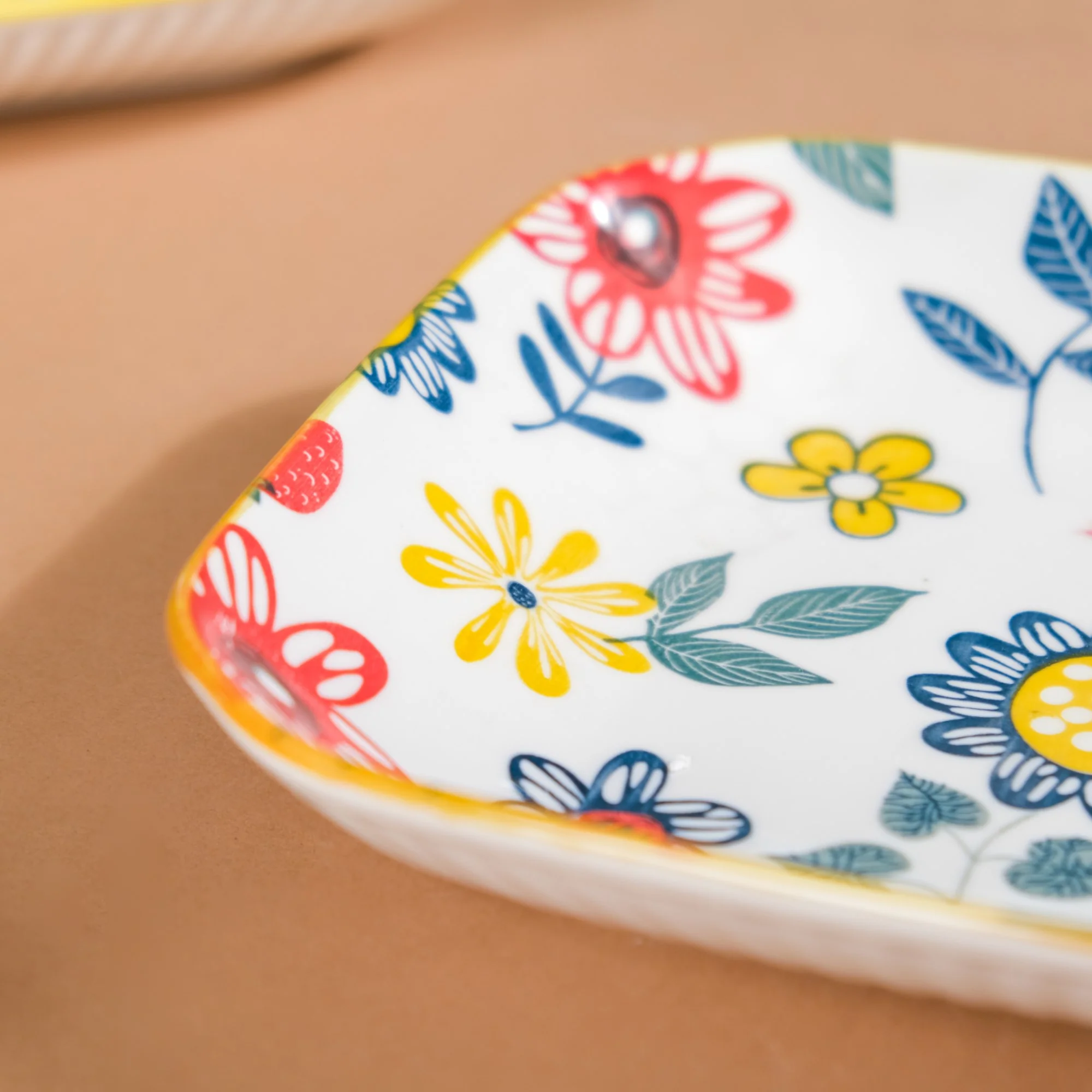Spring Floral Square Snack Plate 8 Inch - Image 5