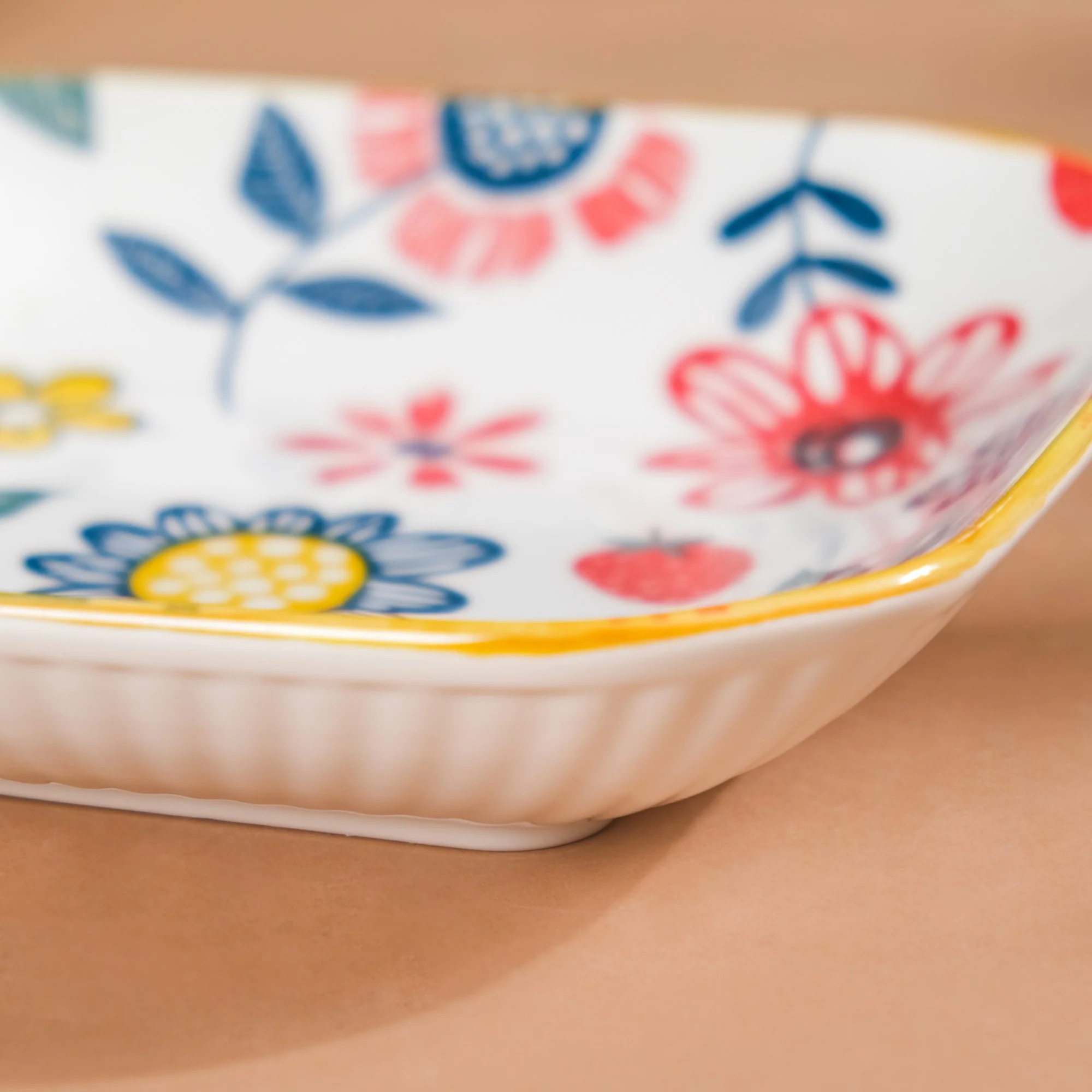 Spring Floral Square Snack Plate 8 Inch - Image 6