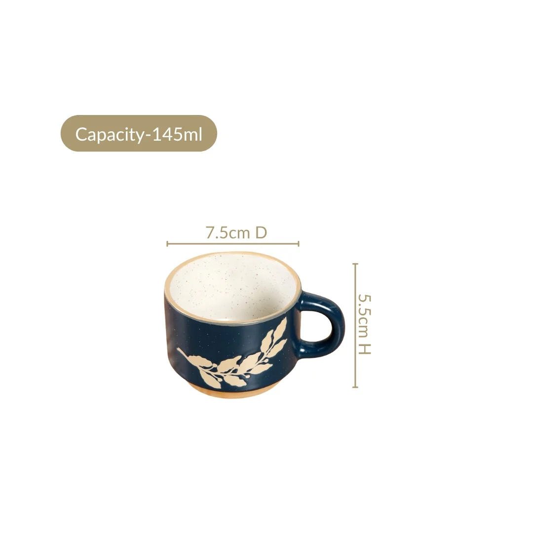 Spring Leaf Stackable Ceramic Cup Set Of 4 145ml - Image 5