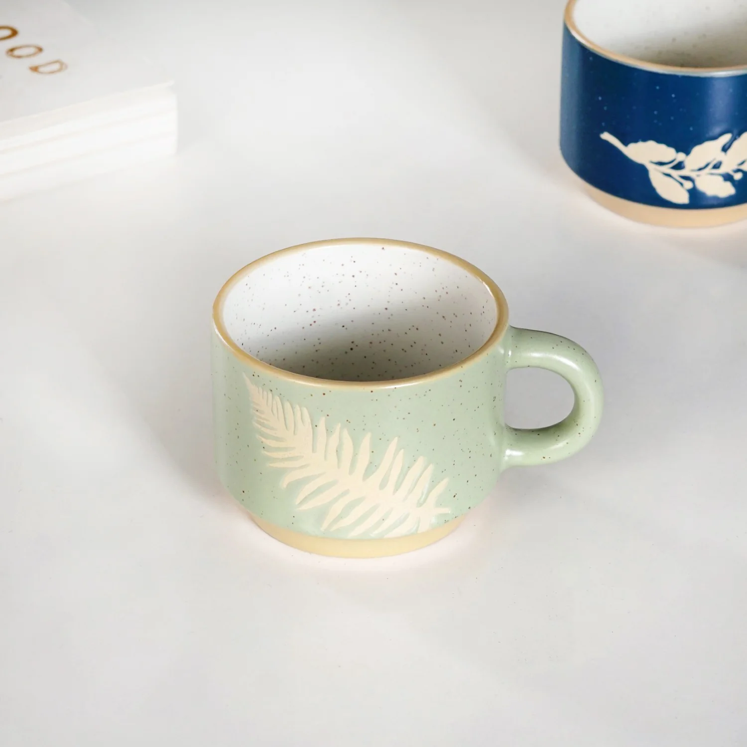 Spring Leaf Stackable Ceramic Cup Set Of 4 145ml - Image 8