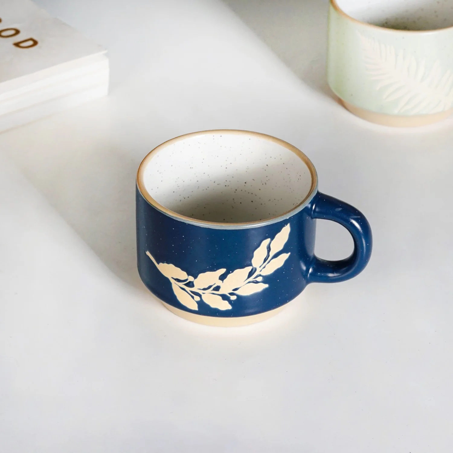 Spring Leaf Stackable Ceramic Cup Set Of 4 145ml - Image 9