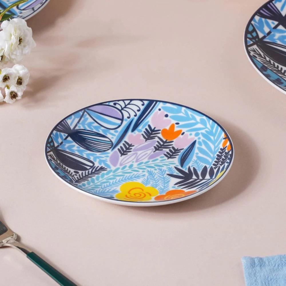 Spring Printed Ceramic Dessert Plate 6 Inch - Image 3