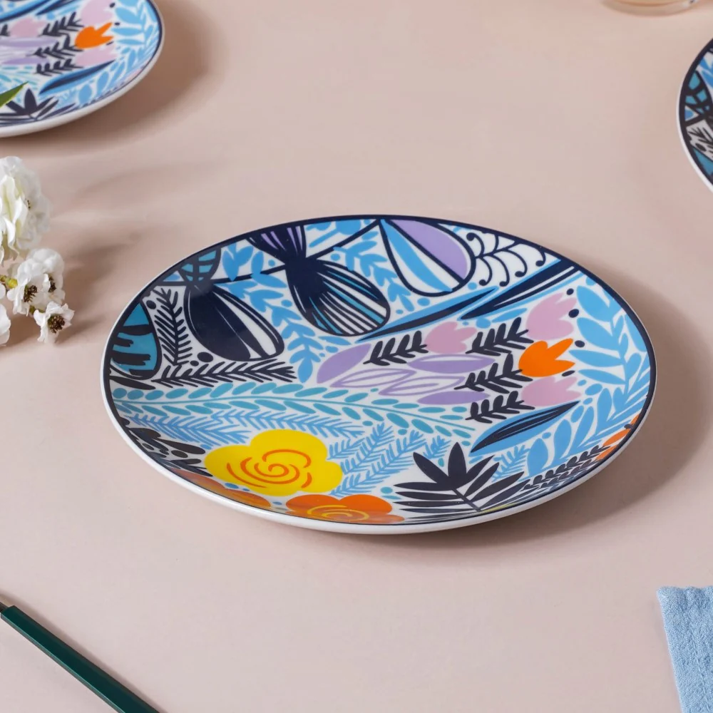 Spring Printed Ceramic Snack Plate 8 Inch - Image 3