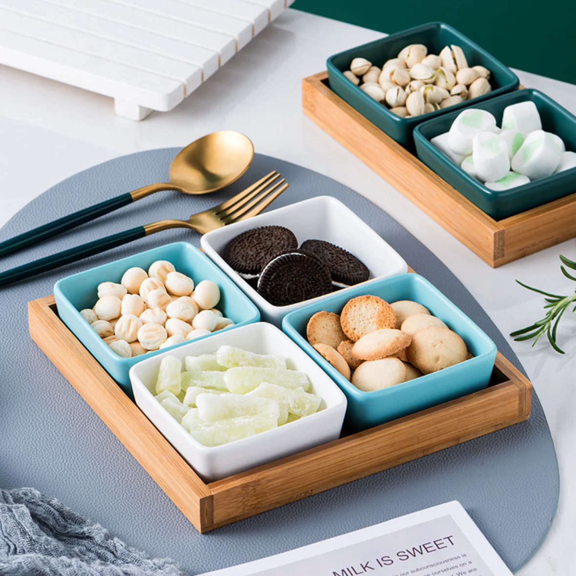 Square Bowls and Wooden Trays - Image 10