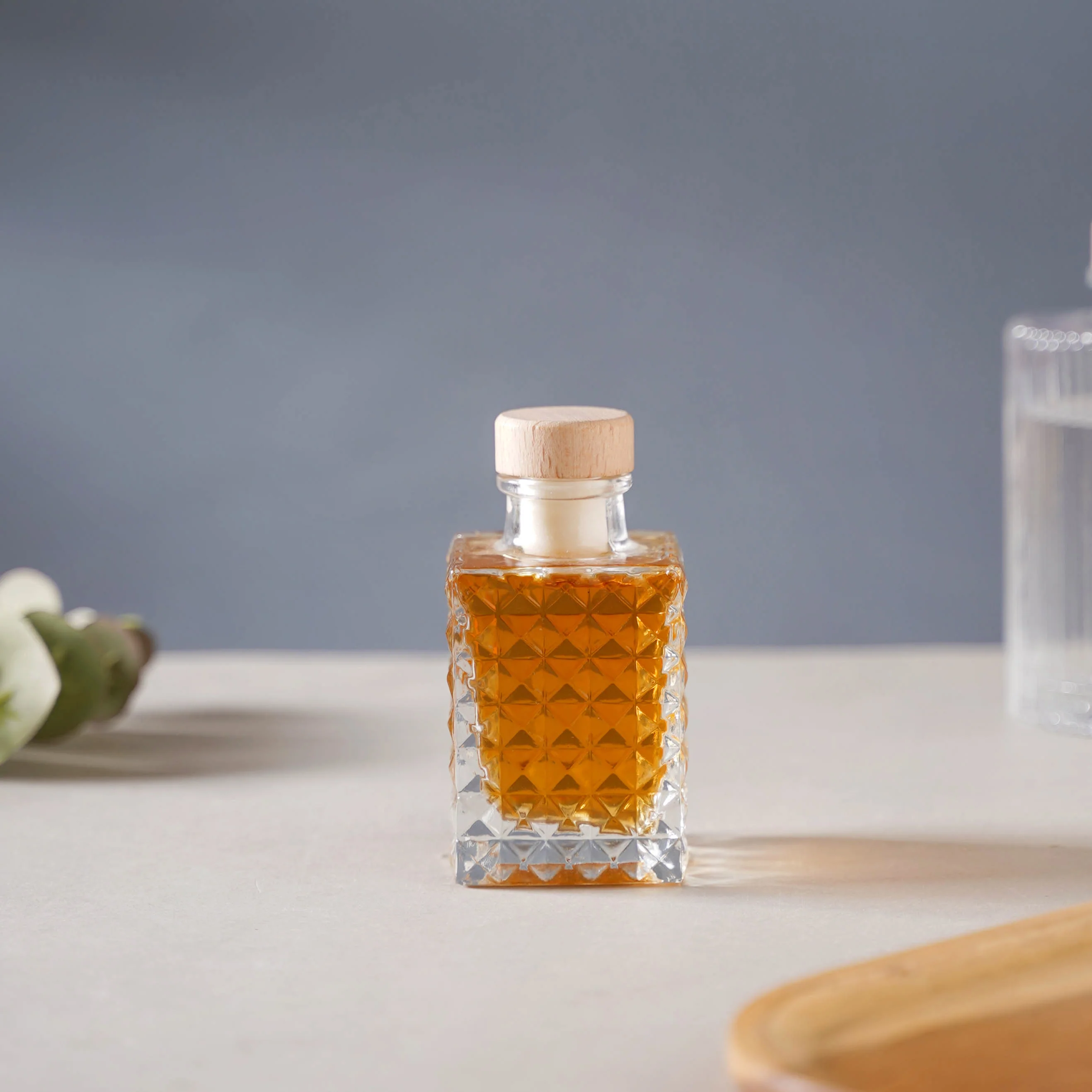 Square Textured Cork Glass Bottle - Image 9