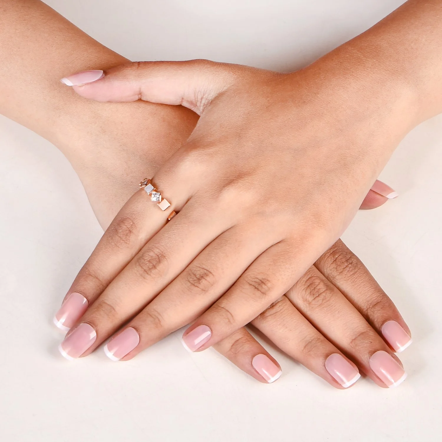 Squared In Sparkle Rose Gold Ring - Image 2