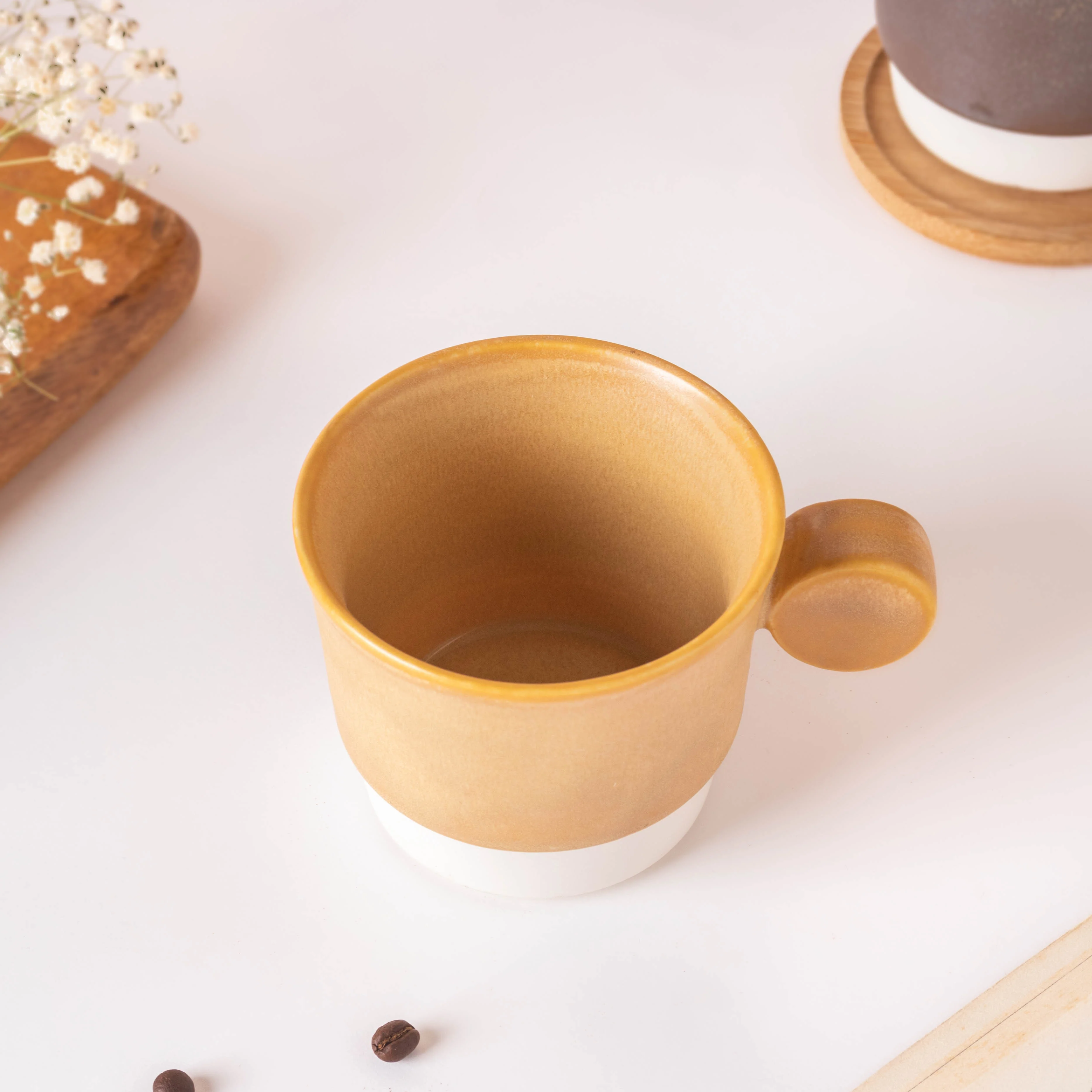 Stackable Ceramic Cup Beige 200 ml - Image 6