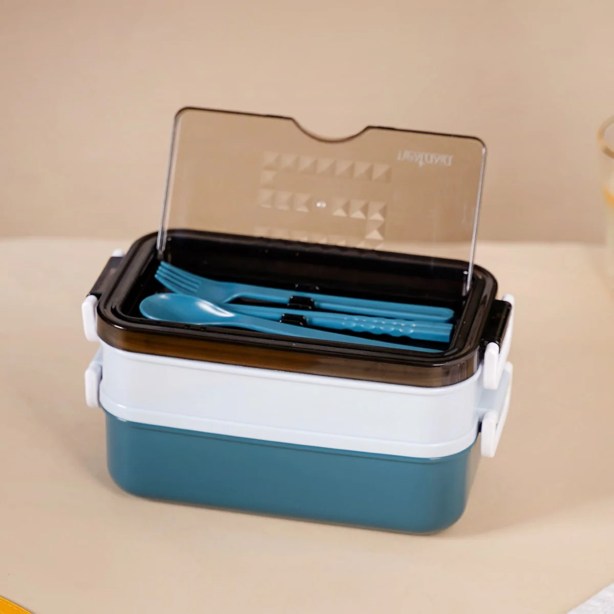 Stackable Insulated Lunch Box With Cutlery Blue 1050ml - Image 15