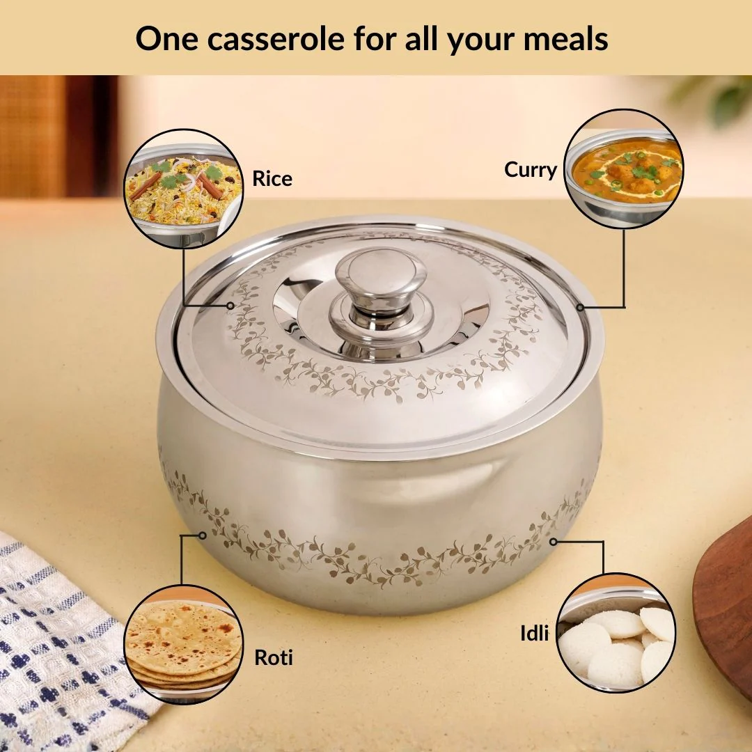 Stainless Steel Double Walled Curry Serving Casserole 3000ml - Image 7