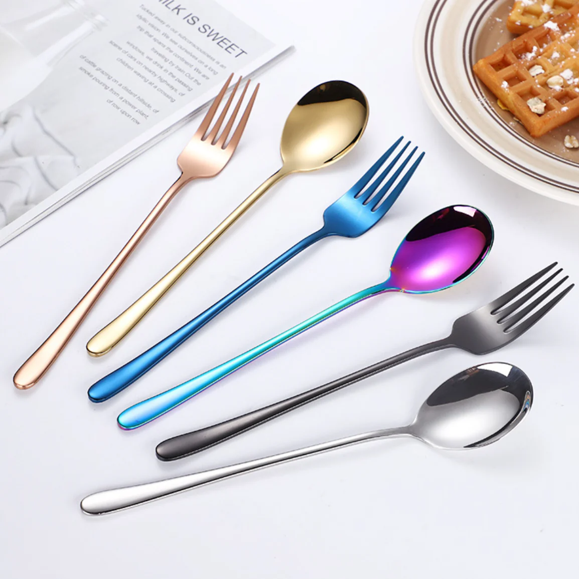 Stainless Steel Fork And Spoon Set - Image 11
