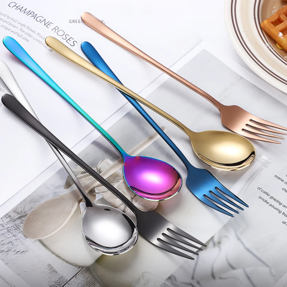 Stainless Steel Fork And Spoon Set - Image 15
