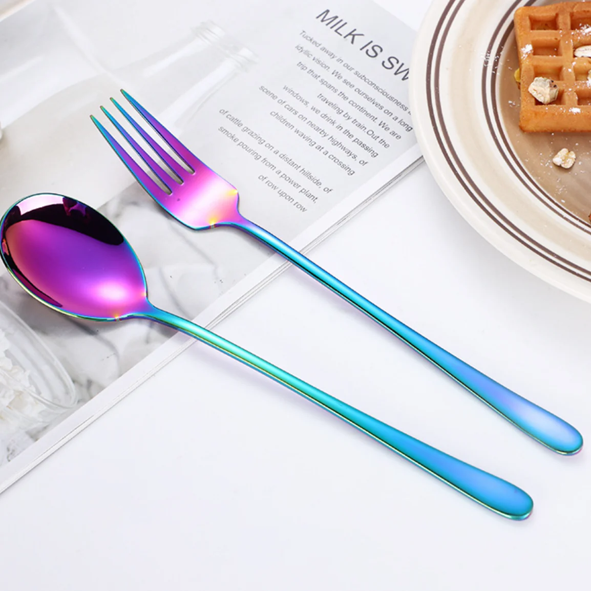 Stainless Steel Fork And Spoon Set - Image 6
