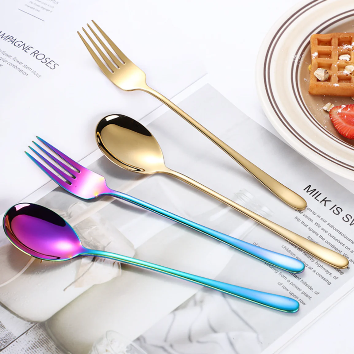 Stainless Steel Fork And Spoon Set - Image 7