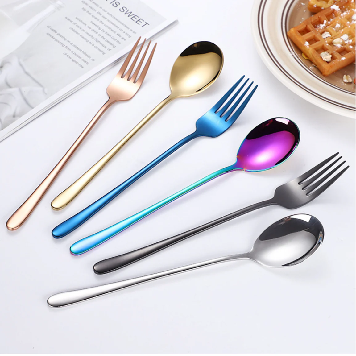 Stainless Steel Fork And Spoon Set - Image 8
